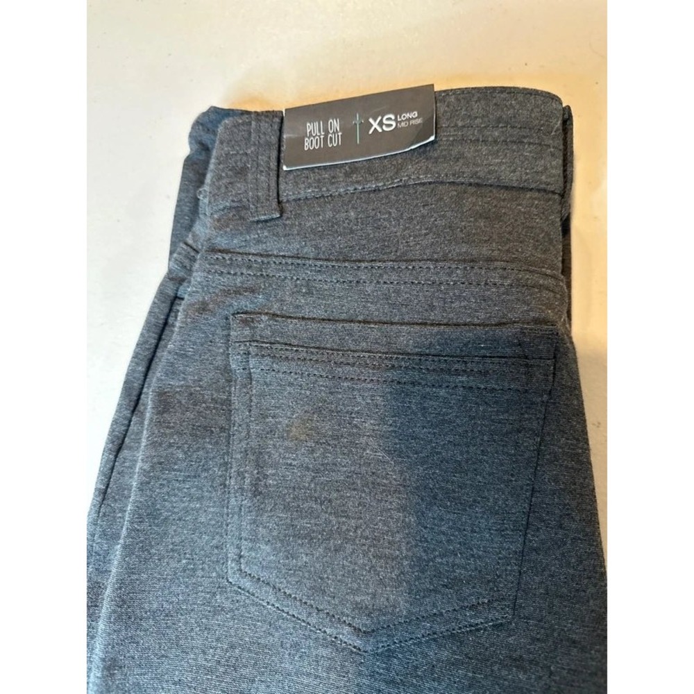 Maurices Womens XS Long Mid Rise Pull On Bootcut Pants Gray Heather Stretch